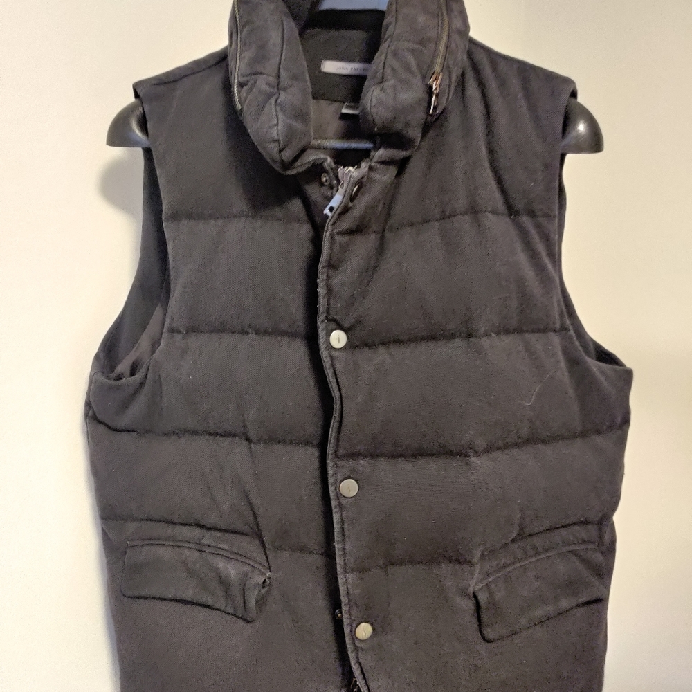 John Varvatos Black wool down vest